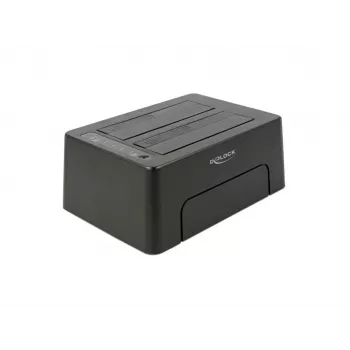 DeLOCK - base de acoplamiento para HDD con 2 bahías - SATA 6Gb/s - 6 Gbit/s - USB 3.1 (Gen 2) - negro (63957)