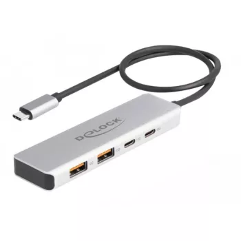 DeLOCK hub USB Type-C 10 Gbit/s 2x Type-A 2x Type-C cable de 35 cm