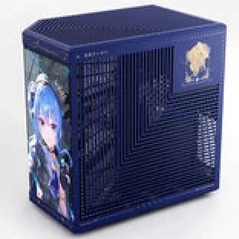 Caja de ordenador HYTE Y70 Hoshimachi Suisei azul cristal templado — caja mid-tower ATX con paneles de cristal templado