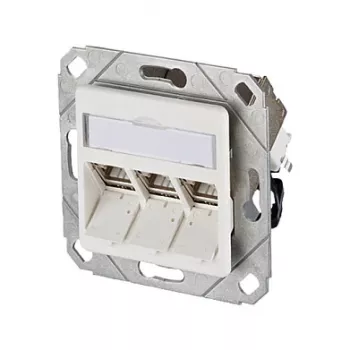 METZ CONNECT BTR C6A Módulo 3 puertos 270° UPk - Toma de conexión, empotrar - RJ-45 X 3 - Blanco puro, RAL 9010 (130B12D31102-E)