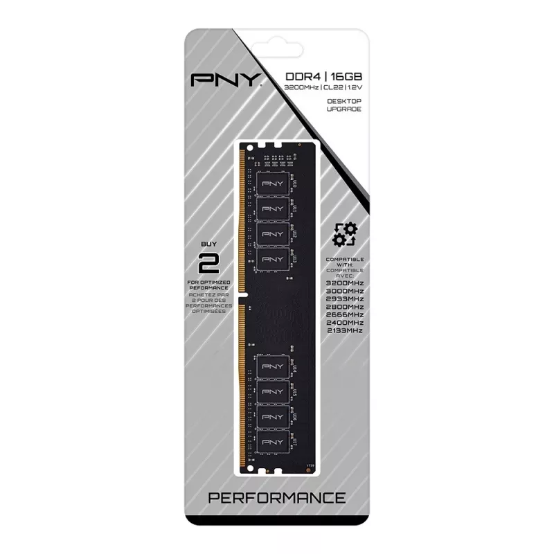 PNY MD16GSD43200-TB, 16 GB, 1 x 16 GB, DDR4, 3200 MHz, DIMM de 288 pines