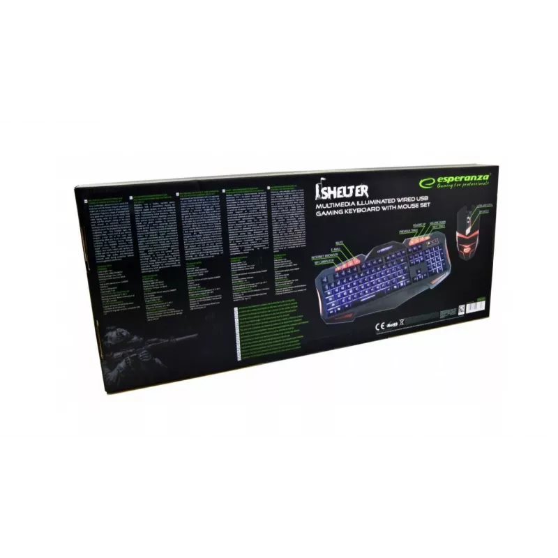 Esperanza EGK3000 Set teclado + teclado con cable retroiluminado