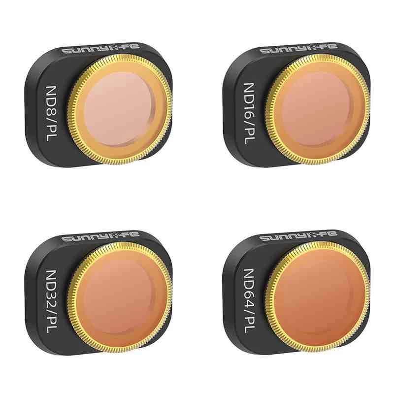 Set de filtros Sunnylife para DJI Mini 4 Pro – filtros de densidad neutra y polarizadores 4 lentes (ND8, ND16, ND32, ND64)