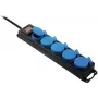 Regleta de enchufes AS Schwabe 38609 — 5 tomas, negro/azul, con interruptor