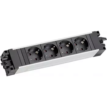 Bachmann STEP ALU 906.18802 regleta de enchufes, 4 tomas CEE 7/3, GST18i3