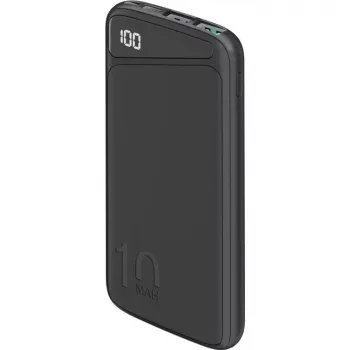 Batería externa de carga rápida 10.000 mAh (negra, USB-C PD, QC 3.0, 10.000 mAh)