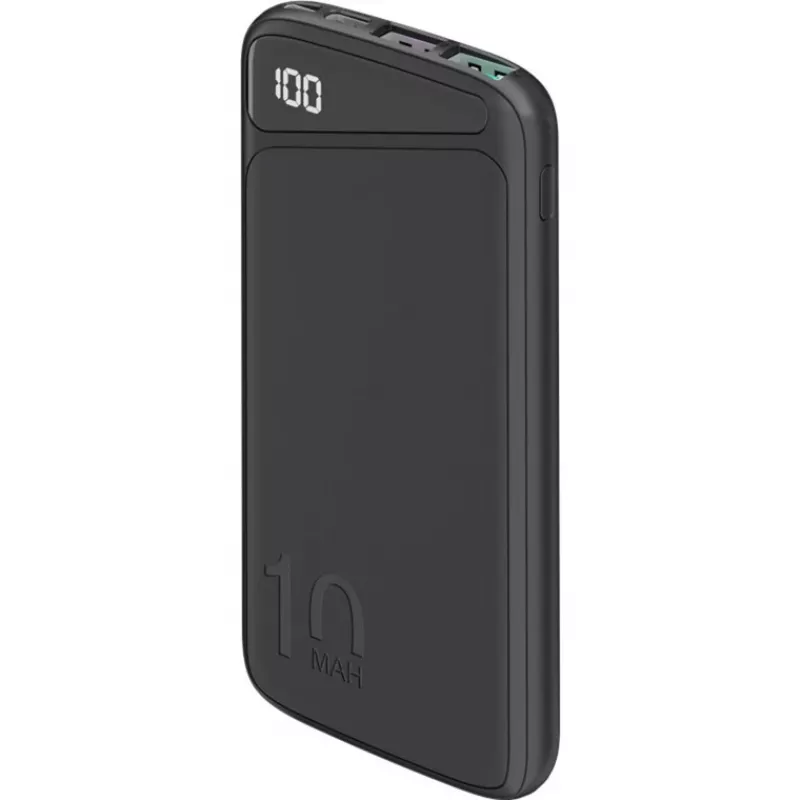 Batería externa de carga rápida 10.000 mAh (negra, USB-C PD, QC 3.0, 10.000 mAh)