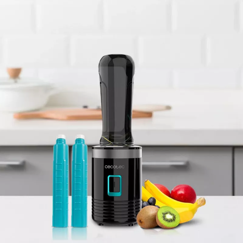 Cecotec Power Titanium 350 EasyGo batidora de vaso, 350 W, 2 vasos de 600 ml, negro