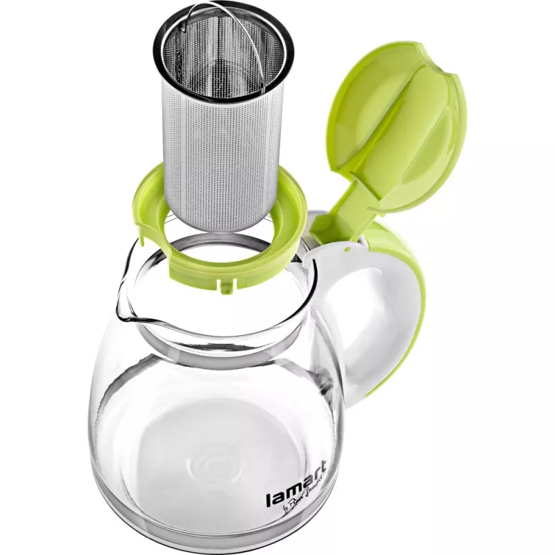 Jarra de cristal Lamart LT7028 verde transparente 13 cm de diámetro 155 mm de altura