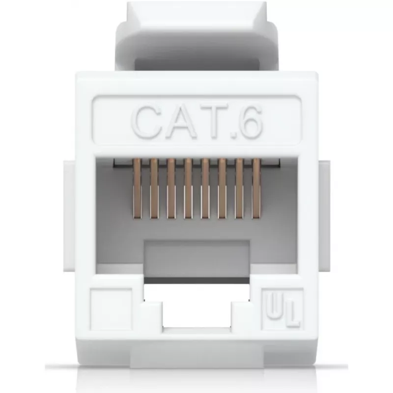 UBIQUITI CAT6 KEYSTONE COUPLER, PACK DE 12. ACOPLADOR KEYSTONE CAT6 PASANTE PARA CONECTAR SIN PROBLEMAS CABLES ETHERNET PRECONFECCIONADOS