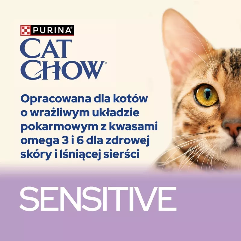 Purina Cat Chow Sensitive Gig con salmón y calabacín en salsa - Comida húmeda para gatos - 85 g