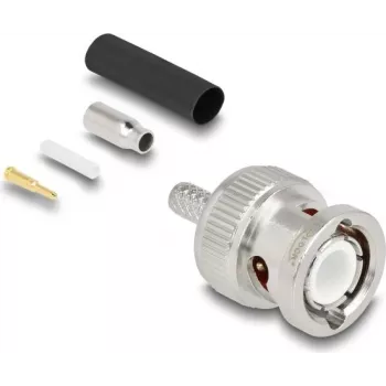 Conector macho BNC de crimpado DELOCK 90756 para cable coaxial RG-174 / RG-316 con tubo termorretráctil