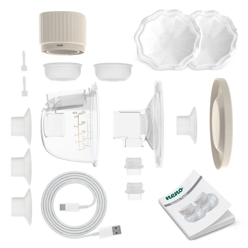 Neno Vento Twin extractor de leche eléctrico, inalámbrico, de 3 fases