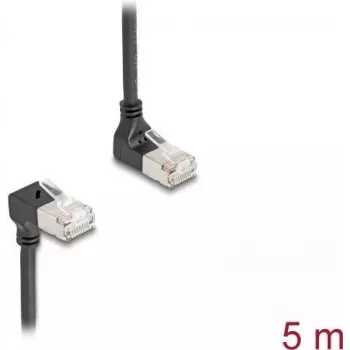 Cable de red DeLOCK RJ45 Cat.6A S/FTP fino 90° 5 m Negro