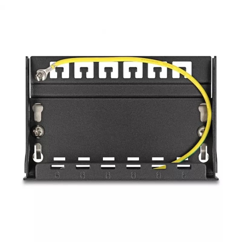 Panel ciego DELOCK de 6 puertos para módulos Keystone RJ, negro, metal, para montaje en mesa/pared/carril DIN