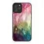 Funda protectora iKins para Apple iPhone 12 / 12 Pro — diseño de flores acuáticas, negro