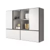 Conjunto de muebles de salón Cama ROCO 19 (4xRO3 + 4xRO6) blanco/negro/blanco