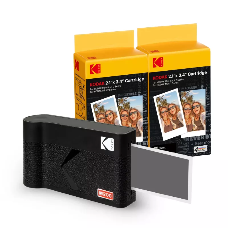 Cámara instantánea Kodak Mini 2 Era negra — cámara instantánea compacta, impresión en color