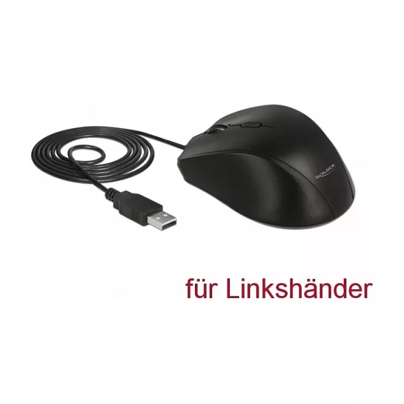 Ratón DeLOCK 12548 Office zurdo USB Type-A óptico 2400 DPI