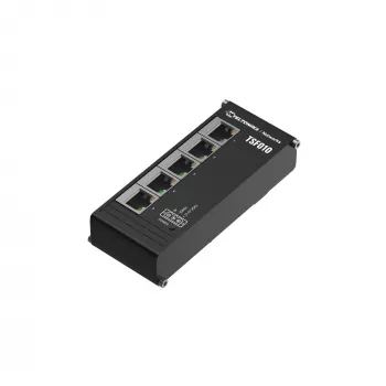 Teltonika NETWORKS TSF010 Switch Ethernet plano, no gestionado, Fast Ethernet (10/100), carril DIN, negro