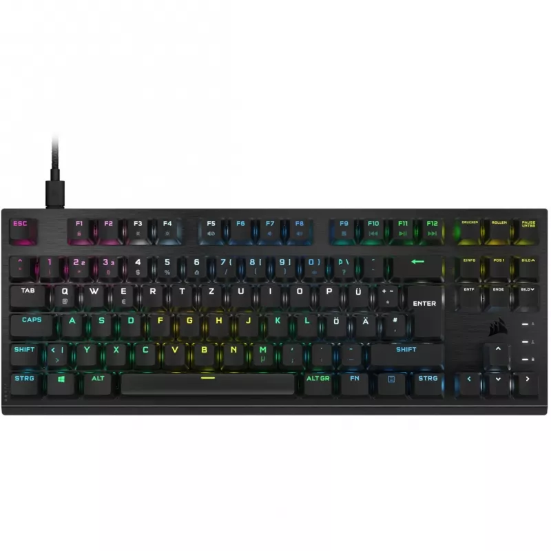 Corsair K60 PRO TKL teclado gaming óptico-mecánico, switches OPX, RGB, negro