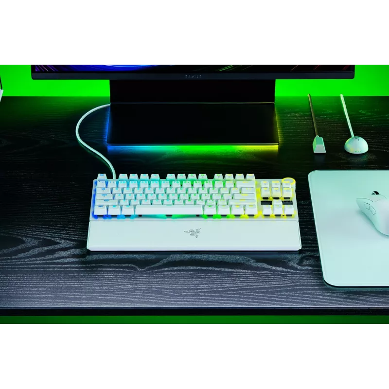 Razer Huntsman V3 Pro Tenkeyless 8KHz | Teclado gaming | Con cable | US | Blanco | Razer Analog Optical Switch Gen-2