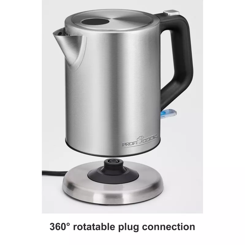 ProfiCook PC-WKS 1106 1l 2200W Negro – Hervidor de agua de acero inoxidable (501106)