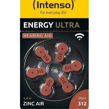Intenso A312 Energy Pila para audífonos blíster de 6 - Pila - 148 mAh pila desechable 312 zinc-carbono (7504436)