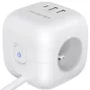 Regleta QOLTEC 52547 Power Cube 3 tomas AC, 2 USB-A, 1 USB-C PD 20W
