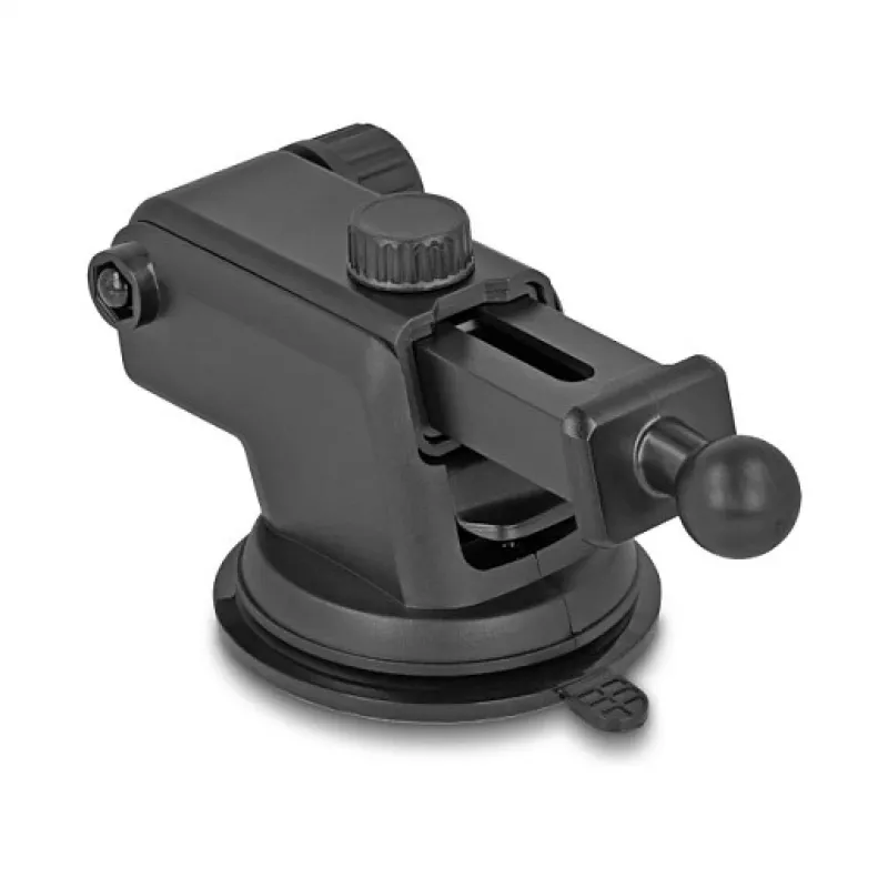 Soporte activo para coche DELOCK 66939 para teléfonos móviles — soporte con ventosa, negro/gris, compatible con carga inalámbrica