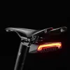 Rockbros LKWD-R1 Luz trasera de bicicleta con láser y mando a distancia, negro