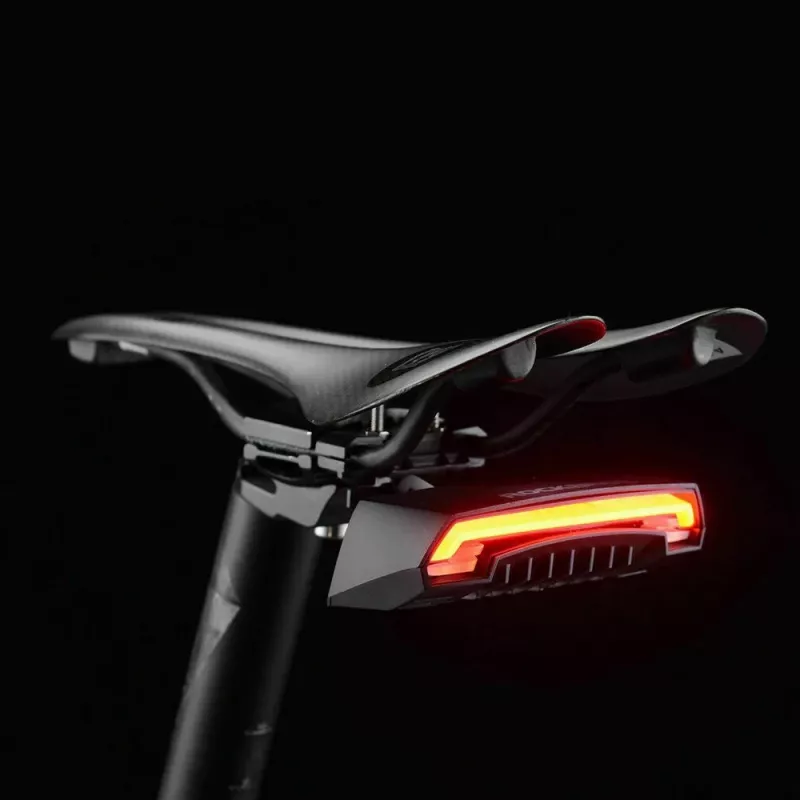 Rockbros LKWD-R1 Luz trasera de bicicleta con láser y mando a distancia, negro