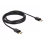 Cable DisplayPort DeLOCK 82424 3 m conector macho a conector macho dorado negro