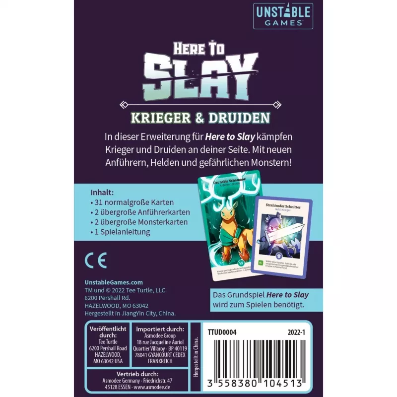 Here to Slay - Krieger & Druiden, expansión de juego de cartas