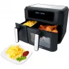 Freidora de aire dual HF 9500 DUO (negra, 2.400 vatios, 2 cestas 6 L + 3,5 L)