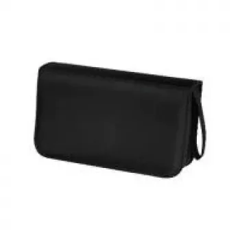Funda para CD Hama nailon 80, negro 80 discos