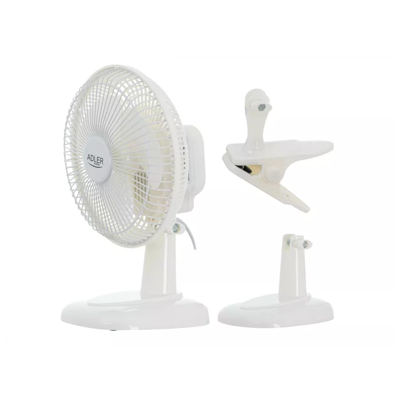 Adler | ventilador con pinza | AD 7317 | ventilador de mesa | blanco | diámetro 15 cm | número de velocidades 2 | 30 W
