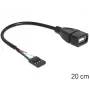 Cable Delock conector hembra de pines USB > conector hembra USB 2.0 Type-A 20 cm (83291)
