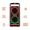 Altavoz portátil MANTA SPK0601B100, 100 W, Bluetooth, karaoke, micrófono inalámbrico, batería, ecualizador, iluminación disco