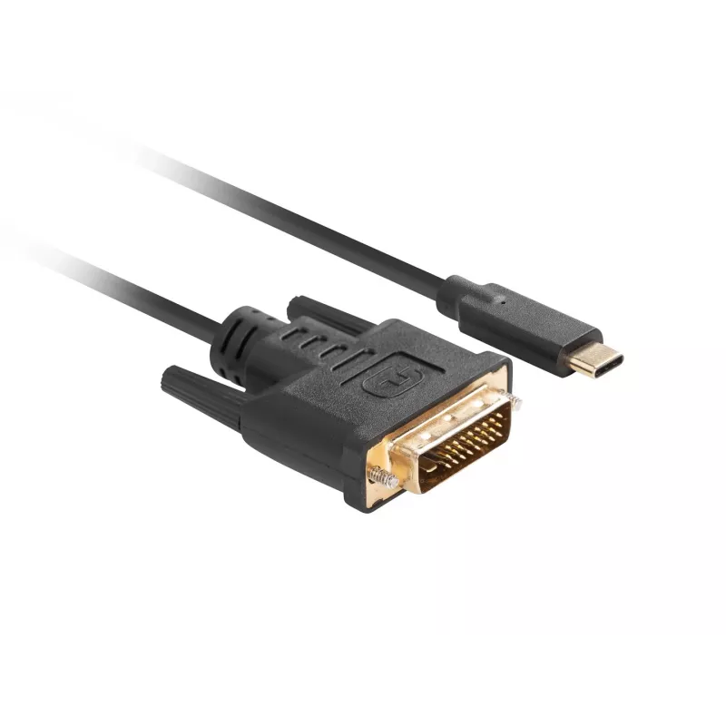 Adaptador de cable de vídeo LANBERG CA-CMDV-10CU-0030-BK, USB Type-C a DVI-D, 3 m, negro