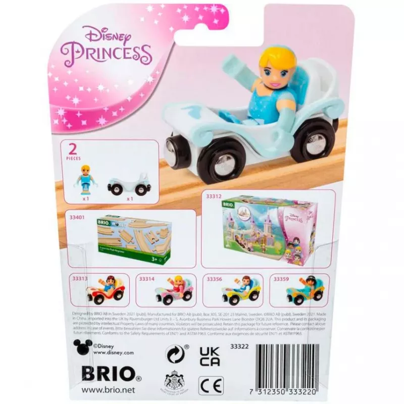 Accesorio/maqueta Ravensburger BRIO Disney Princess Cinderella & carroza, azul/blanco, a partir de 3 años