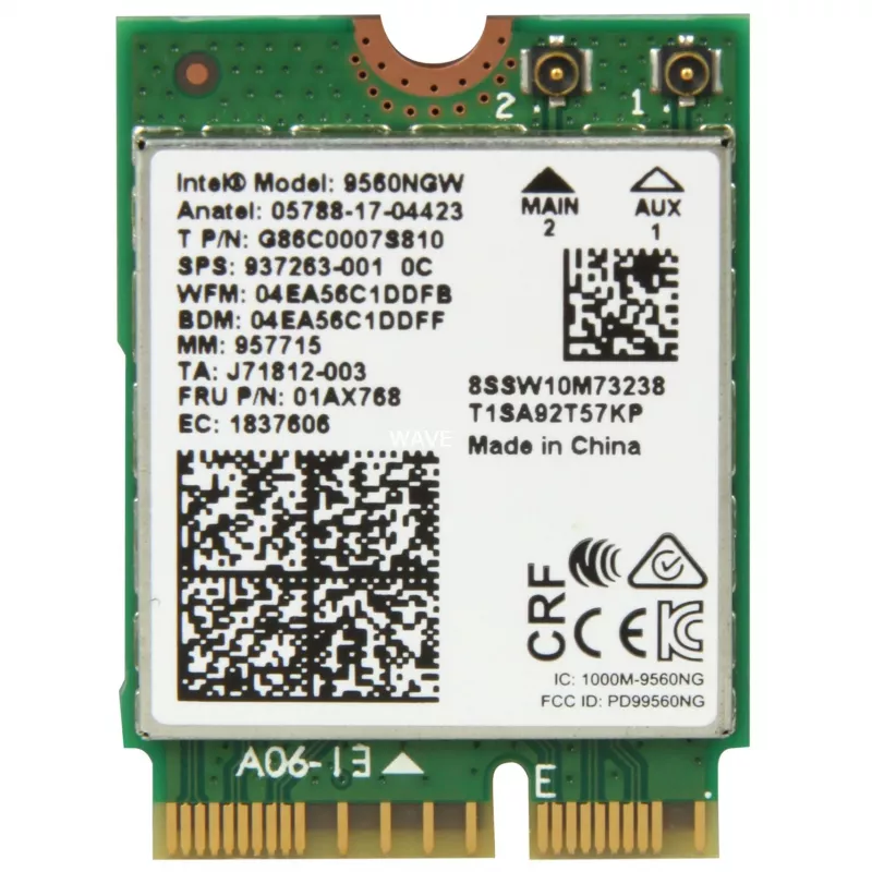 Intel Wireless-AC 9560 - Adaptador de red - M.2 2230 - 802.11b, 802.11a, 802.11g, 802.11n, 802.11ac, Bluetooth 5.0