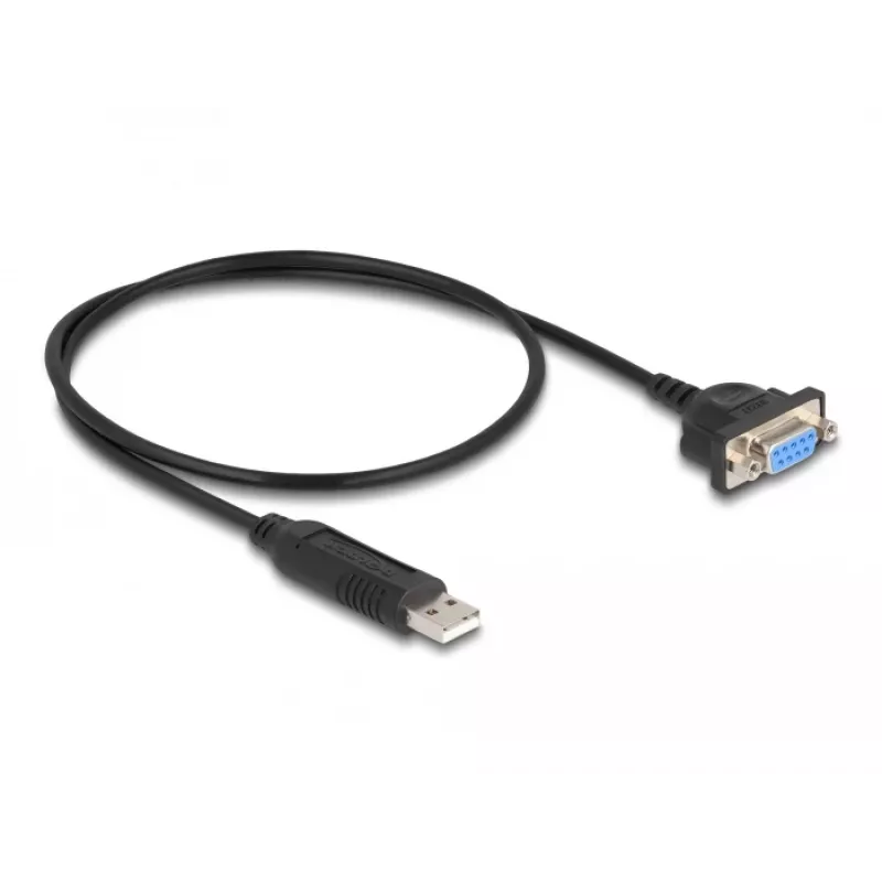 DeLOCK Adaptador USB 2.0 a serie RS-232 50 cm FTDI Negro