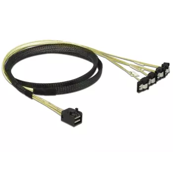 Cable SCSI DeLOCK 85685 negro amarillo 1 m 1 x Mini SAS HD SFF-8643 4 x SATA 7 Pin