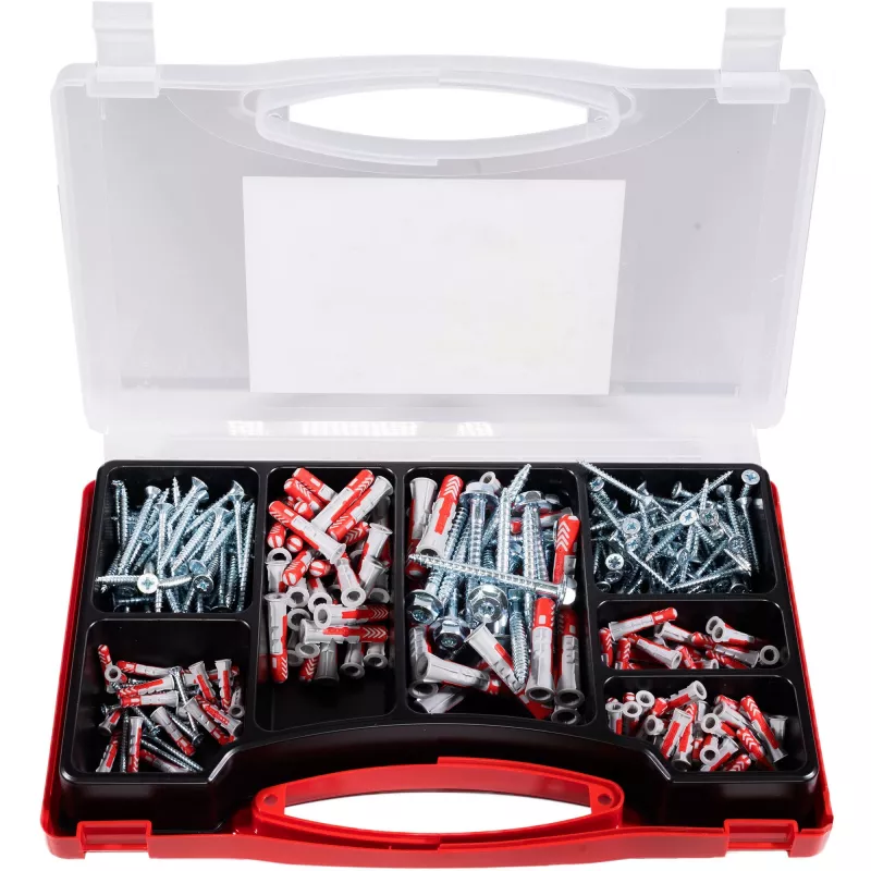 Set de fijación FISCHER Meister-Box XL 210 piezas – surtido de tacos, tornillos y elementos de fijación