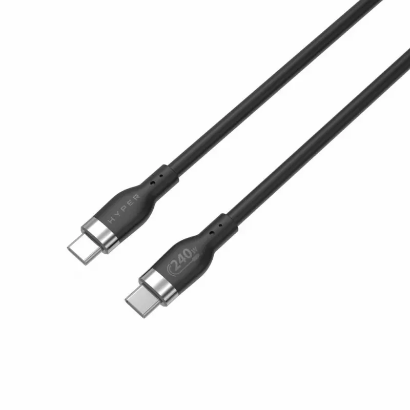 HYPER HyperJuice Cable de silicona USB-C a USB-C 240W (1,8m/2m) - negro