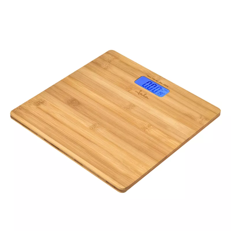Jata HBAS1489 báscula de baño electrónica, 180 kg, graduación de 100 g, plataforma de bambú prensado, pantalla LCD