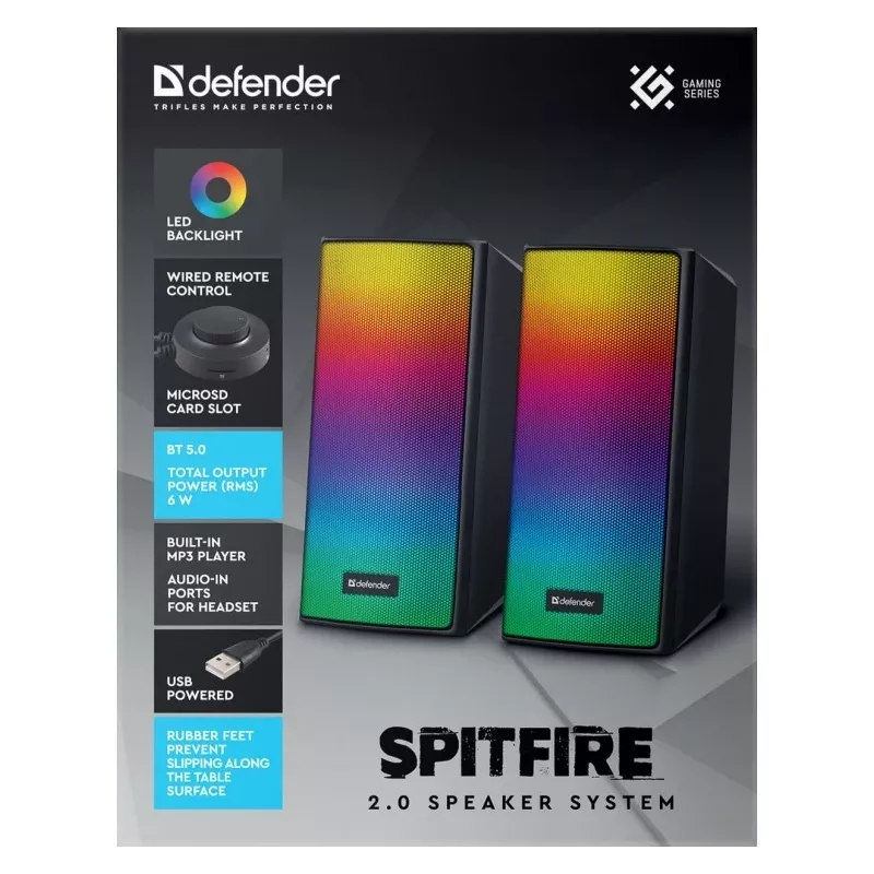 ALTAVOCES PARA PC SPITFIRE 2.0 6W LED USB