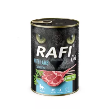 Comida húmeda para gatos Dolina Noteci Rafi cordero 400 g bolsa — receta con cordero, alimento completo para gatos adultos