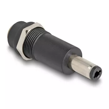 Adaptador DELOCK DC 5,5 x 2,1 mm (conector hembra) a DC 5,5 x 2,5 mm (conector macho), negro